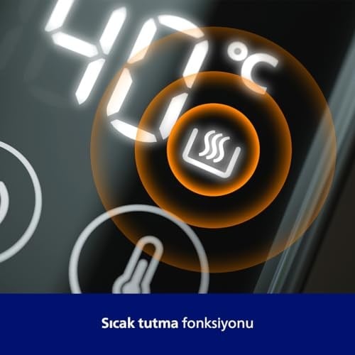 Philips 7000 Serisi Çift Yalıtımlı Su Isıtıcısı, 1,7 Lt Kapasite, Yaylı kapak, Hızlı kaynatma, Kolay Temizlik, HD9396/90