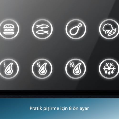Philips 7000 Serisi Izgara ve Tost Makinesi, Hassas Dijital Kontrol, Izgara için Tam Açılır, Ayarlanabilir Çıkarılabilir Plakalar, HD6307/70