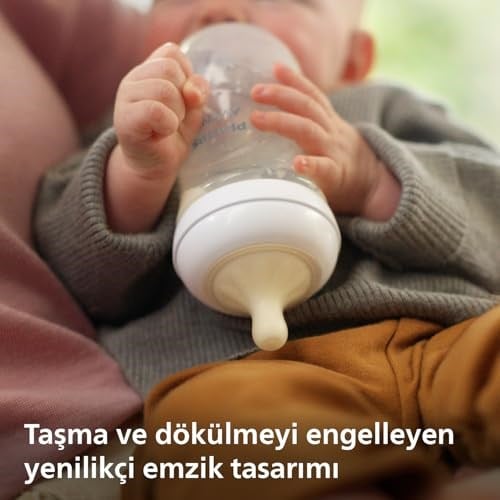Philips Avent Doğal Tepkili Biberon, 260 ml, 3-6 Ay+, Akıtmaz Emzik, Kolik ve Gaz Önleyici, BPA İçermez, Pembe, SCY903/11