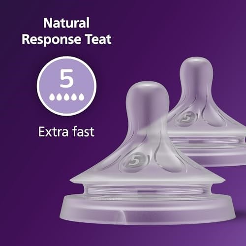 Philips Avent Doğal Tepkili Biberon Emziği, 2’li Paket, 6 Ay+, 5 Numara, Akıtmaz Emzik, Kolik ve Gaz Önleyici, BPA İçermez, SCY965/02
