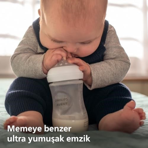Philips Avent Natural Response Hoşgeldin Bebek Hediye Seti – 4 Biberon, Ultra Soft Emzik, Biberon Fırçası, Damlatmaz Emzik, Doğal Kavrama, Antikolik Valf, BPA İçermez, SCD838/11