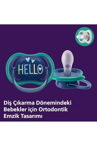 Philips Avent Ultra Air Emzik, 18 Ay+, Erkek Bebekler için, 2’li Paket, Ortodontik Silikon, Geniş Hava Delikli, Mikrodalga Sterilize Edilebilir, BPA İçermez, SCF349/18