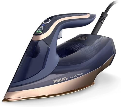 Philips Azur 8000 Serisi Buharlı Ütü - 85 g/dk Sürekli Buhar, 260g Turbo Şok Buhar, 3000 W, OptimalTEMP Teknolojisi, SteamGlide Elite Taban, Koyu Mavi (DST8050/20)