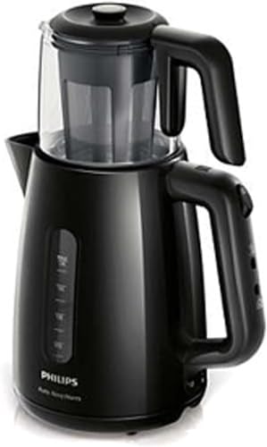 Philips Daily Collection Çay Makinesi - Otomatik Sıcak Tutma, 1.9L Su Isıtıcısı, 0.9L Cam Demlik, Hızlı Kaynatma 1700W, Kireç Filtresi, Kolay Dökme İçin Kablosuz Taban (HD7301/00)