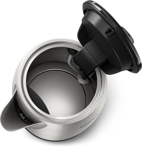 Philips Daily Collection Çelik Su Isıtıcı - 1.7L, 2200W, Işıklı Gösterge, 360° Döner Taban, Mikro Gözenekli Filtre, Yassı Isıtma Yüzeyi, Yaylı Kapak, Enerji Tasarruflu, Güvenli Tasarım (HD9350/90)