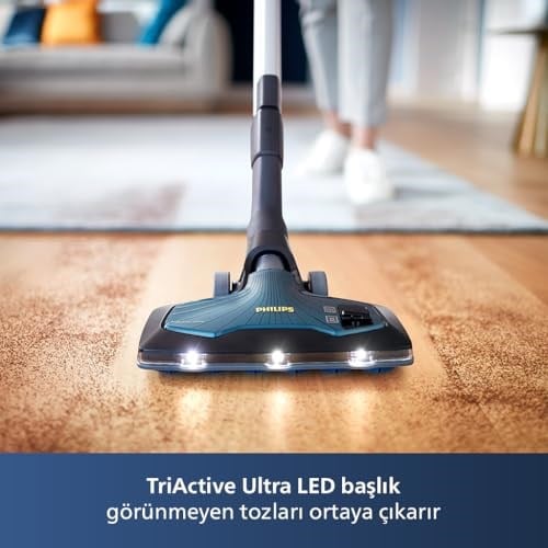 Philips Marathon Ultimate Toz Torbasız Elektrikli Süpürge, 899W, PowerCyclone 10, TriActive Ultra LED Başlık, Power Max Sensör, XB9185/07 - Seçenekler: XB9185/07, XB9125/07, XB9145/07, XB9155/07