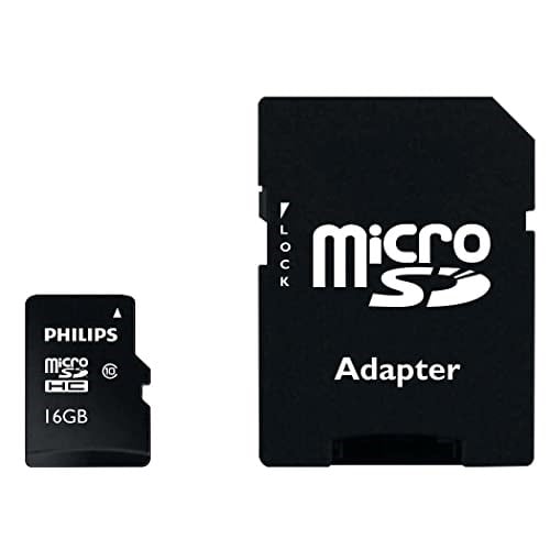 Philips Ultra Speed microSDHC Card 16 GB + SD adaptörü UHS-I U1, 80 MB/snye kadar okuma hızı, A1 hızlı uygulama performansı, V10, akıllı telefonlar, tablet, bilgisa - Seçenekler: 16 GB, 32 GB, 128 GB