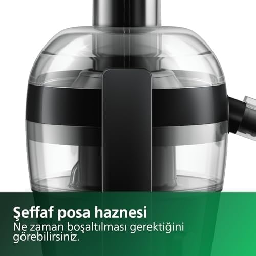 Philips Viva Collection Meyve Sıkacağı - Kompakt Tasarım, QuickClean Teknolojisi, Bardağa Doğrudan Servis, 500W Motor, 1.5L Kapasite, Damlatmaz, Kolay Temizlenir (HR1832/00)