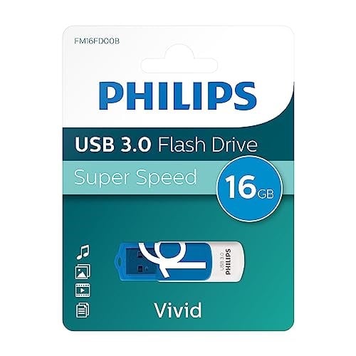 Philips Vivid Edition Super Speed 3.0 USB flash sürücü, 16 GB, döner kapaklı, PC, dizüstü bilgisayar, bilgisayar veri depolama, 100 MB/sye kadar okuma hızı