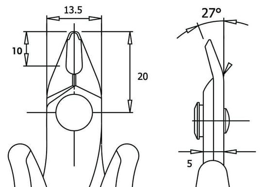 Piergiacomi Micro Soft-Wire Cutter with an 8 mm Long Jaw set at a 21-derece Angle for Flush-Cutting terminal kablo UP to 1.3 mm (16AWG), 1 adet, TRE03NB