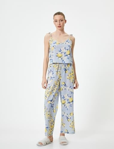 Pijama Altı Beli Bağcıklı Fırfırlı Pamuklu