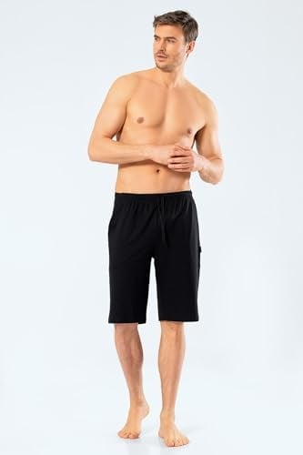 Pijama Pazarı 2172 Erkek Modal Bermuda Tek Alt - Siyah SİYAH S