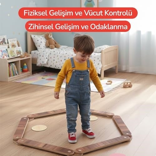 PIKAS Ahşap Labirent Denge Tahtası | Motor Beceri, Koordinasyon ve Zeka Geliştiren Kaymaz Tahta
