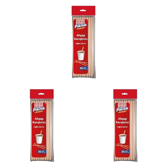 Piknik Ahşap Kariştirici 50Li 3lü paket