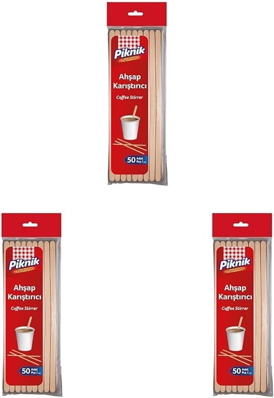 Piknik Ahşap Kariştirici 50Li 3lü paket