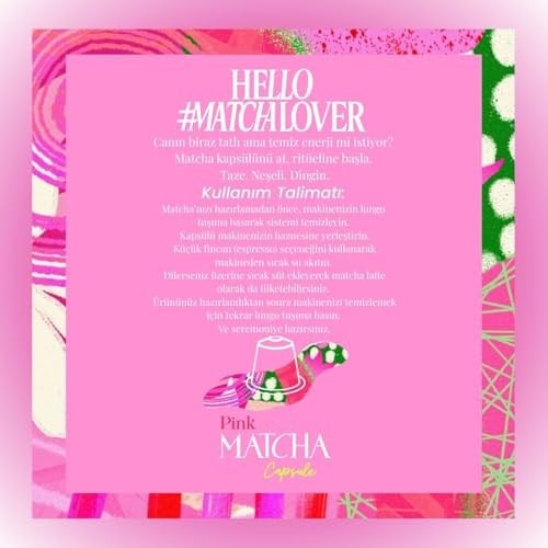 Pink Matcha Kapsül – Nespresso Uyumlu Pembe Superfood Matcha Tozu, 10lu Paket