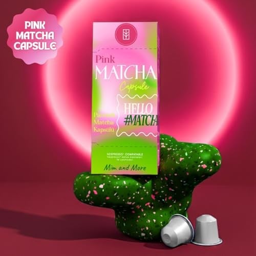 Pink Matcha Kapsül – Nespresso Uyumlu Pembe Superfood Matcha Tozu, 10lu Paket