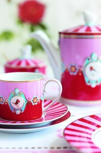 Pip Studio Love Birds Kırmızı Pembe Porselen Kupa 250 Ml