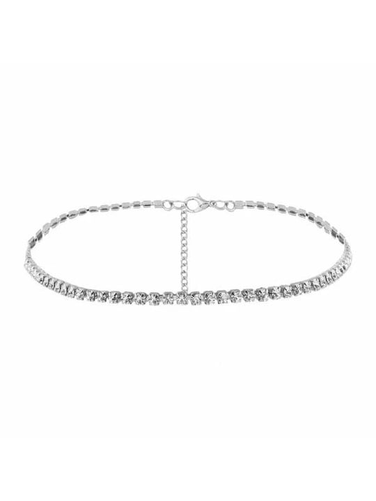 Pirinç Malzeme16 mm Taşlı Choker Kolye,Kadın Kolye,Taşlı Kolye