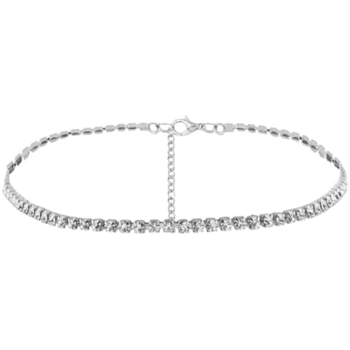 Pirinç Malzeme16 mm Taşlı Choker Kolye,Kadın Kolye,Taşlı Kolye