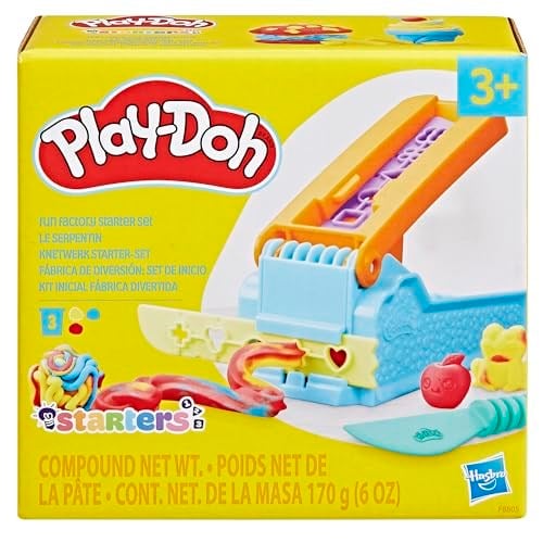 Play-Doh Eğlenceli Fabrika Başlangıç Seti | 3 Yaş ve Üzeri Kız ve Erkek Çocuklar İçin Okul Öncesi Oyuncak | Çocuklar İçin Sanat ve El İşi Seti | 3 Oyun Hamuru Rengi Dahil