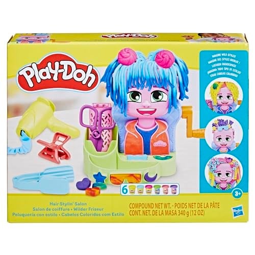Play-Doh Renkli Kuaför Salonu Oyun Hamuru Seti, 6 Kutu, 3 Yaş Ve Üzeri Kız Ve Erkek Çocuklar İçin Oyuncaklar