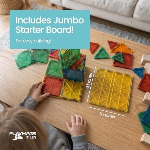 Playmags 100 Parça Manyetik Blok Set | 3+ Yaş Bebek ve Çocuklar için STEM Montessori Eğitim Seti | Okul Öncesi ve İlkokul Çocuklarına Uygun Oyuncak