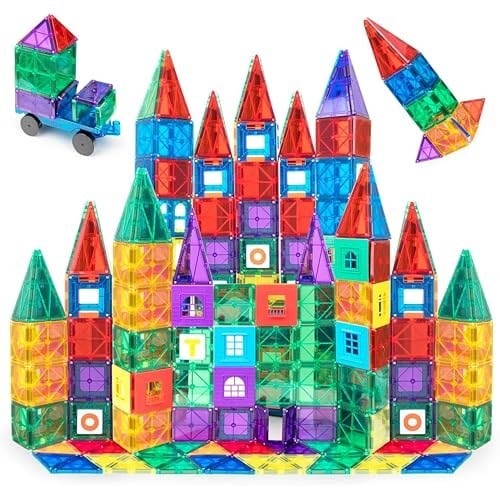 Playmags 100 Parça Manyetik Blok Set | 3+ Yaş Bebek ve Çocuklar için STEM Montessori Eğitim Seti | Okul Öncesi ve İlkokul Çocuklarına Uygun Oyuncak