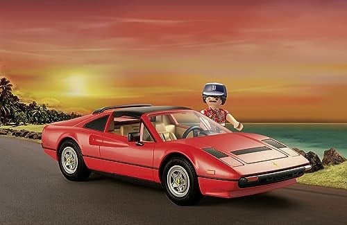 Playmobil Famous Cars 71343 Magnum, P.I. Ferrari 308 Gts Quattrovalvole, Süper Spor Araba, Araba Hayranları İçin Koleksiyon Parçası, Koleksiyoncular ve 5 Yaşından Büyük Çocuklar İçin Oyuncak