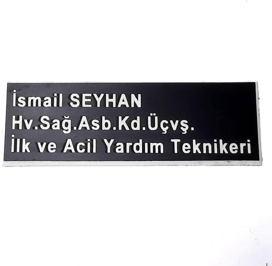 Pleksi Yaka İsimliği - Mıknatıslı - Sağlık Personeli İsimliği