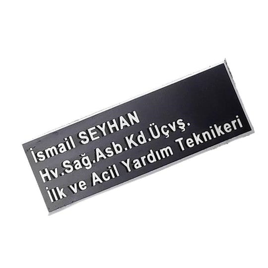 Pleksi Yaka İsimliği - Mıknatıslı - Sağlık Personeli İsimliği
