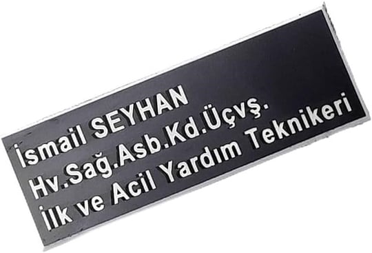 Pleksi Yaka İsimliği - Mıknatıslı - Sağlık Personeli İsimliği
