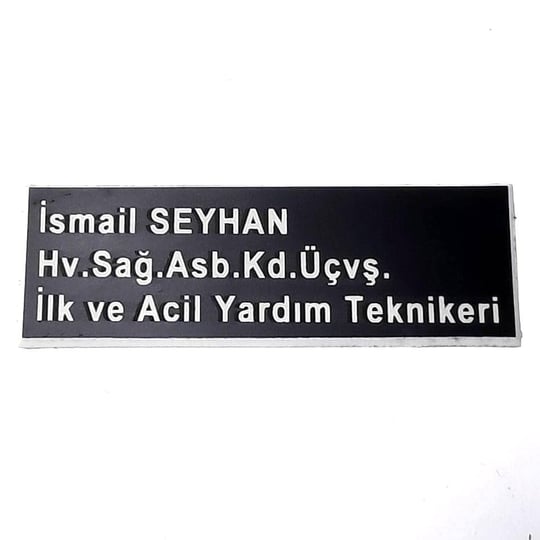 Pleksi Yaka İsimliği - Mıknatıslı - Sağlık Personeli İsimliği