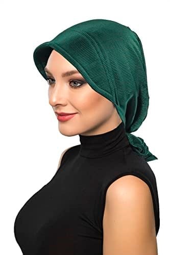 Plise Şapka Hazır Türban Tesettür Havuz Bonesi