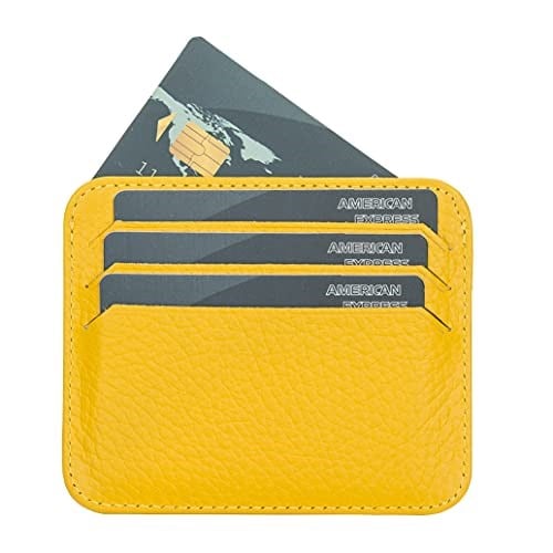 PLM Bouletta Pedro Slim Unisex Deri Kartlık FL12 Sarı