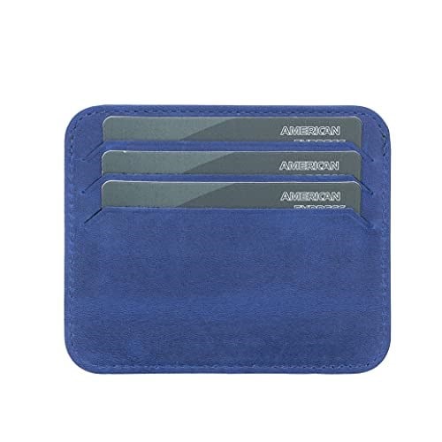 PLM Bouletta Pedro Slim Unisex Deri Kartlık G21 Saks Mavi