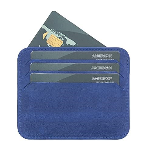 PLM Bouletta Pedro Slim Unisex Deri Kartlık G21 Saks Mavi