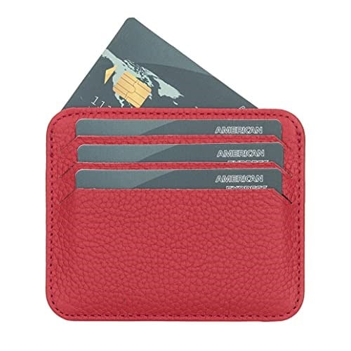 PLM Bouletta Pedro Slim Unisex Deri Kartlık ERC2 Kırmızı