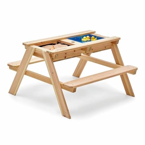 Plum Play Surfside Junior 3ü 1 arada piknik masası, şemsiyeli ve çıkarılabilir tepsili, deniz mavisi