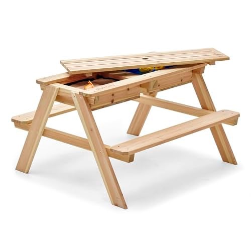 Plum Play Surfside Junior 3ü 1 arada piknik masası, şemsiyeli ve çıkarılabilir tepsili, deniz mavisi