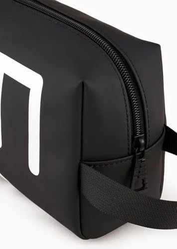 Pochette beauty case train uomo Emporio Armani EA7 siyah/beyaz logo UBS23EA01 245076 3R910 Piccola, Siyah, piccola