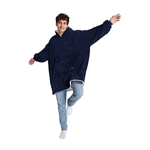 POFFY Oversize Giyilebilir Battaniye TEK BEDEN ÇOK RAHAT Unisex Hoodie Peluş Kapüşonlu Sweatshirt