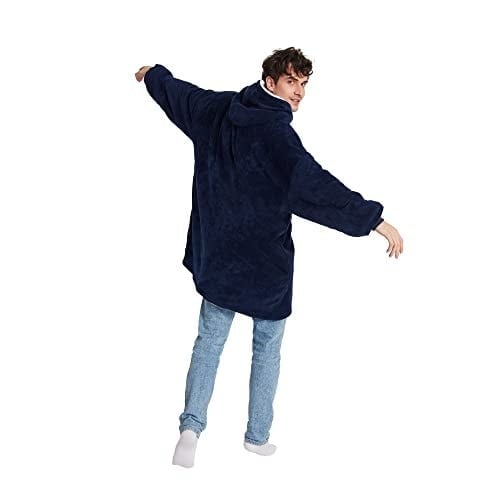 POFFY Oversize Giyilebilir Battaniye TEK BEDEN ÇOK RAHAT Unisex Hoodie Peluş Kapüşonlu Sweatshirt