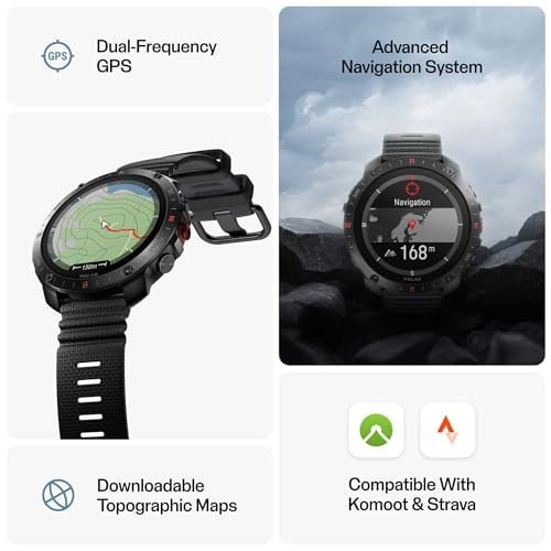 Polar Grit X2 Pro Premium GPS Akıllı Spor Saati, Sağlam Tasarım, Gelişmiş Navigasyon, Spor Takibi, Biyoalgılama ve En Yüksek Perfor - Seçenekler: Kum X2 Pro, Grit X2 Pro, H10 Sensörlü, Paslanmaz çelik