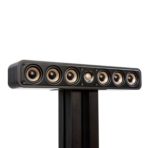 Polk Audio Signature Elite ES35 merkezi hoparlör, ince, yüksek çözünürlüklü merkezi hoparlör, Hi-Res sertifikalı, Dolby Atmos ve DTS:X uyumlu (adet), siyah