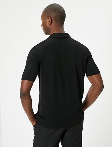 Polo Neck Thin Knit T-Shirt