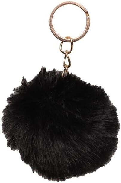Ponpon Tüylü Peluş Yumuşak Anahtarlık, Dekoratif Aksesuar, 14 cm, Karışık Renkler