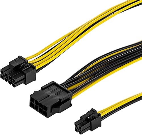 POPPSTAR CPU Kablosu 8 Pin - 8 (6+2) +4 Pin (Uzunluk 20 cm) Güç Kaynağı Uzatma Kablosu ATX 12V / EPS 12V