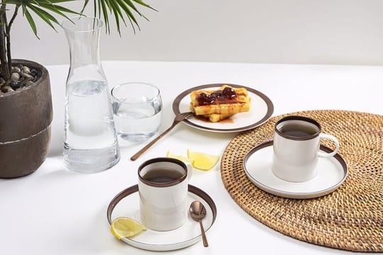 Porland Chopin Bakır 2 Kişilik Çay Fincan Takımı 200cc