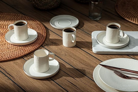 Porland Illusion Platin 4 Kişilik Kahve Takımı 90cc